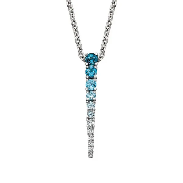 Sterling Silver Gradient Blue Topaz Icicle Pendant Dickinson Jewelers Dunkirk, MD