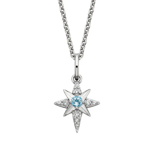 Sterling Silver White and Blue Topaz North Star Pendant Dickinson Jewelers Dunkirk, MD