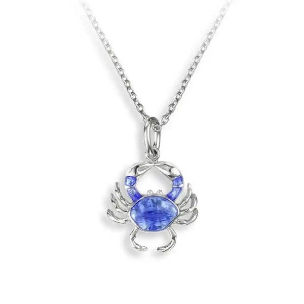 Sterling Silver Blue Enamel Crab Pendant Dickinson Jewelers Dunkirk, MD