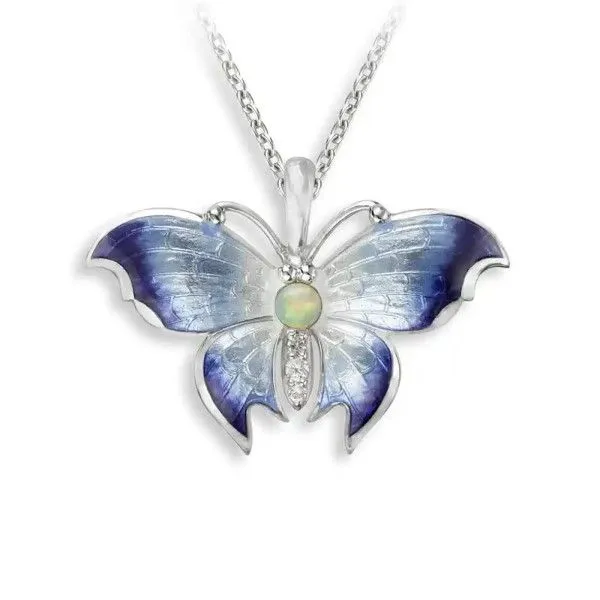 Sterling Silver Blue Enamel Butterfly Pendant Dickinson Jewelers Dunkirk, MD