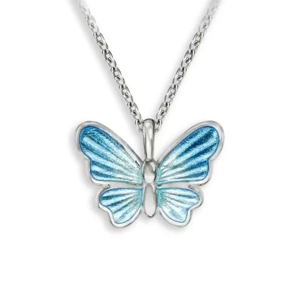 Sterling Silver Blue Enamel Butterfly Pendant Dickinson Jewelers Dunkirk, MD