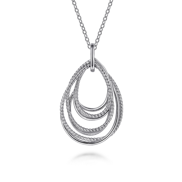 Sterling Silver Multi Row Rope Teardrop Pendant Dickinson Jewelers Dunkirk, MD