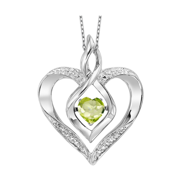 Sterling Silver Created Peridot Heartbeat Pendant Dickinson Jewelers Dunkirk, MD