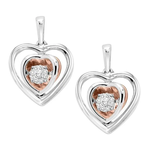 Sterling Silver And 14k Rose Gold Diamond Earrings Dickinson Jewelers Dunkirk, MD