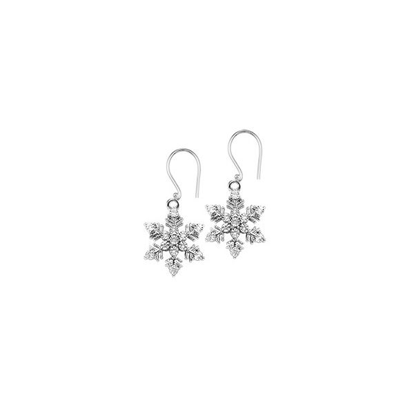 Sterling Silver Diamond Snowflake Earrings Dickinson Jewelers Dunkirk, MD