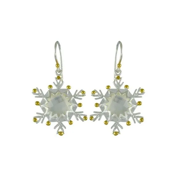 Sterling Silver Quartz And MOP Snowflake Dangle Earrings Dickinson Jewelers Dunkirk, MD