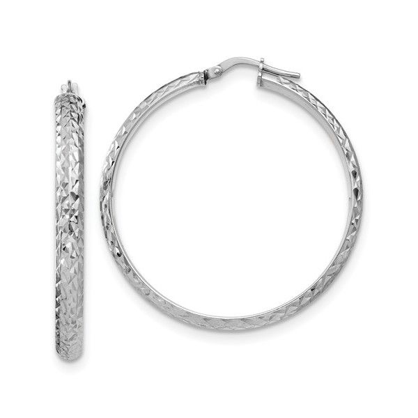 Sterling Silver Textured Hoop Earrings Dickinson Jewelers Dunkirk, MD