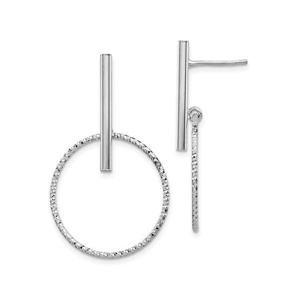 Sterling Silver  Circle Dangle Earrings Dickinson Jewelers Dunkirk, MD