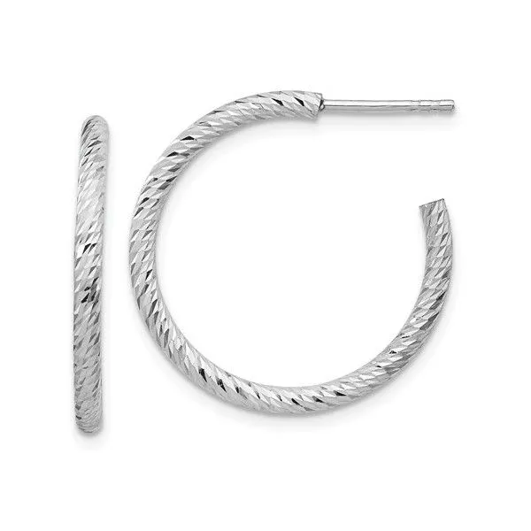 Sterling Silver Textured Hoop Earrings Dickinson Jewelers Dunkirk, MD