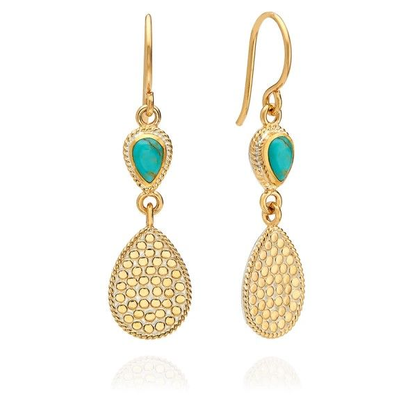 Turquoise Double Teardrop Dangle Earrings Dickinson Jewelers Dunkirk, MD