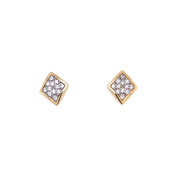 Sterling Silver And Vermeil White Sapphire Post Earrings Dickinson Jewelers Dunkirk, MD