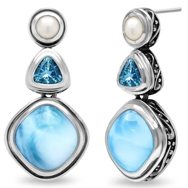 Azure Cushion Larimar Earrings Dickinson Jewelers Dunkirk, MD