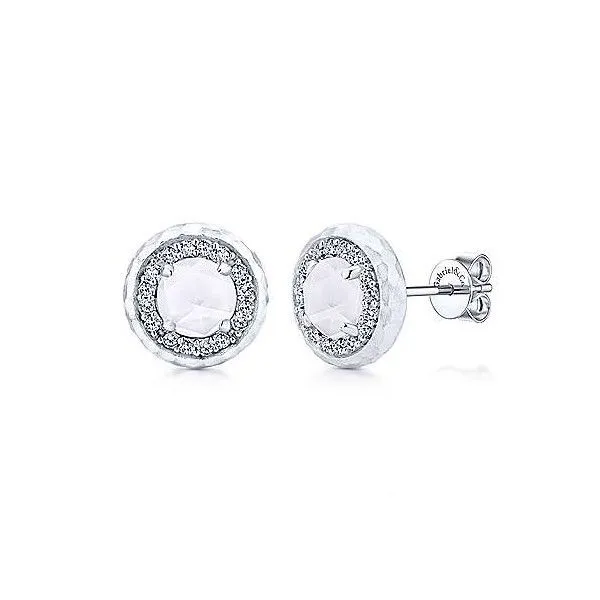 Sterling Silver Rock Crystal White MOP And White Sapphire Earrings Dickinson Jewelers Dunkirk, MD