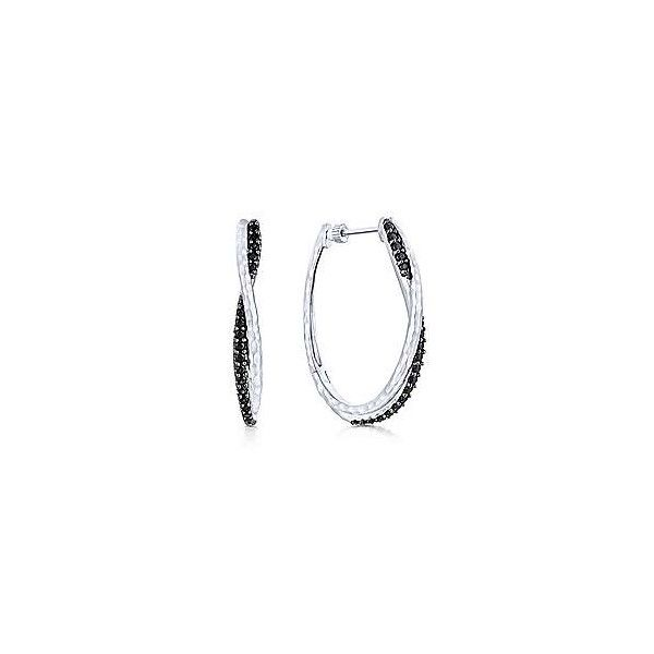 Sterling Silver Black Spinel Hoop Earrings Dickinson Jewelers Dunkirk, MD