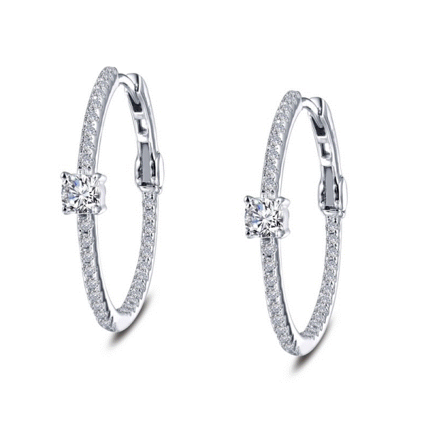 Lassaire Simulated Diamond Inside Out Hoop Earrings Dickinson Jewelers Dunkirk, MD