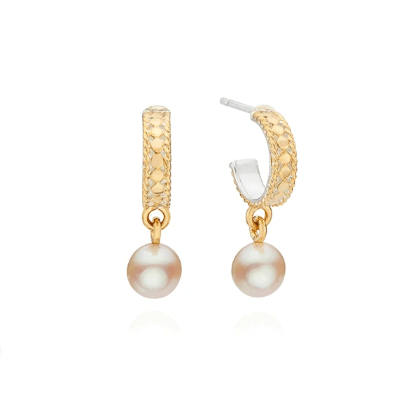 Pearl Drop Hoop Earrings Dickinson Jewelers Dunkirk, MD