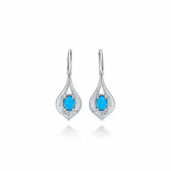 Sterling Silver Teardrop Rock Crystal And Turquoise Earrings Dickinson Jewelers Dunkirk, MD