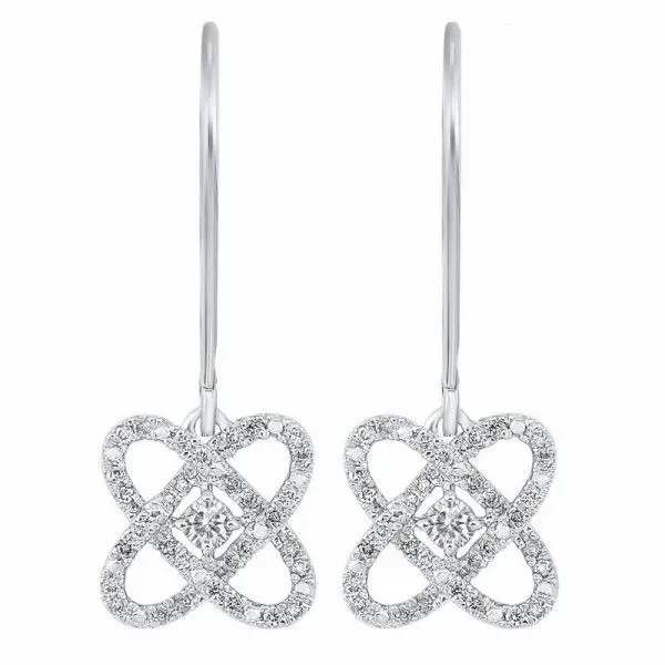 Sterling Silver Diamond Love's Crossing Earrings Dickinson Jewelers Dunkirk, MD