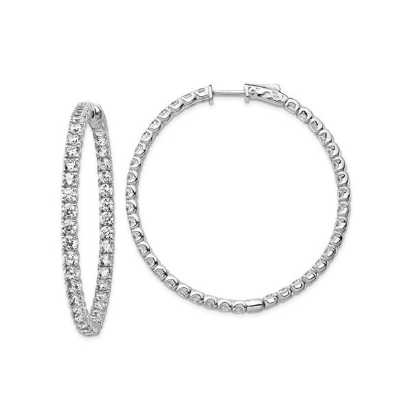 Sterling Silver CZ Inside-Out Hoop Earrings Dickinson Jewelers Dunkirk, MD