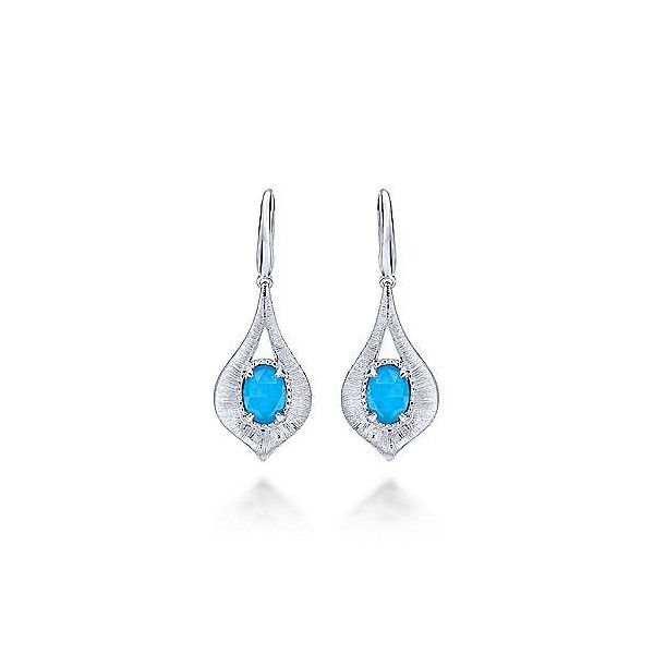 Sterling Silver Rock Crystal And Turquoise Teardrop Earrings Dickinson Jewelers Dunkirk, MD