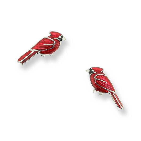 Sterling Silver And Enamel Cardinal Earrings Dickinson Jewelers Dunkirk, MD