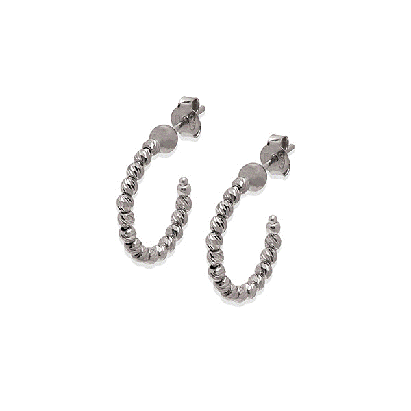 Diamond Cut Beaded Hoop Earrings Dickinson Jewelers Dunkirk, MD