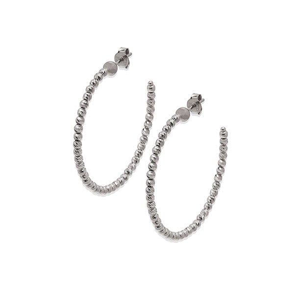 Diamond Cut Beaded Hoop Earrings Dickinson Jewelers Dunkirk, MD