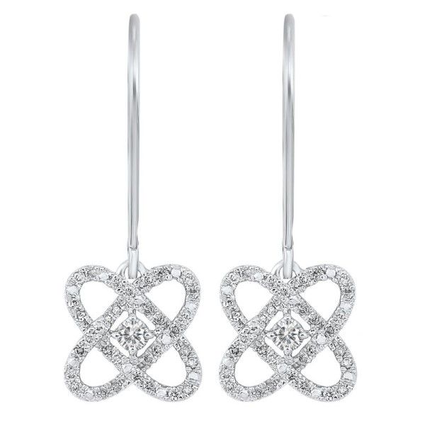 Sterling Silver Diamond Love's Crossing Earrings Dickinson Jewelers Dunkirk, MD