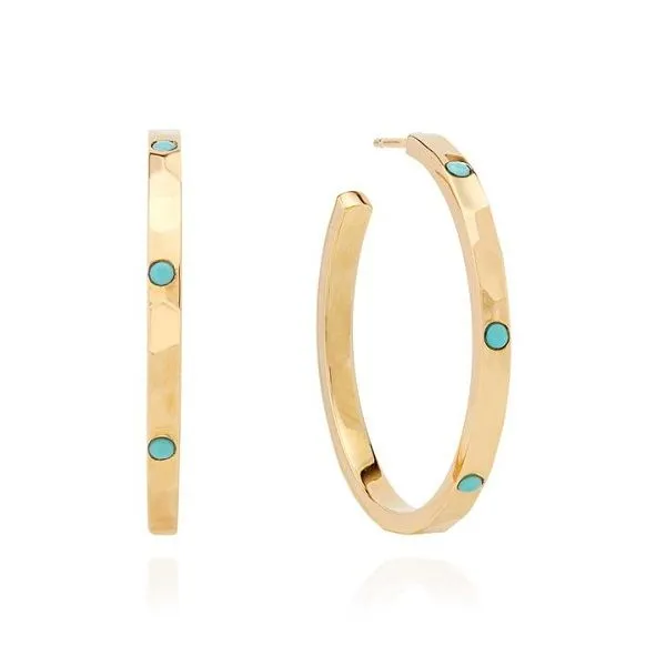 Turquoise Hammered Hoop Earrings Dickinson Jewelers Dunkirk, MD