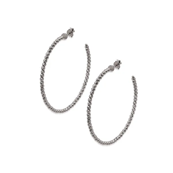 Diamond Cut Beaded Hoop Earrings Dickinson Jewelers Dunkirk, MD