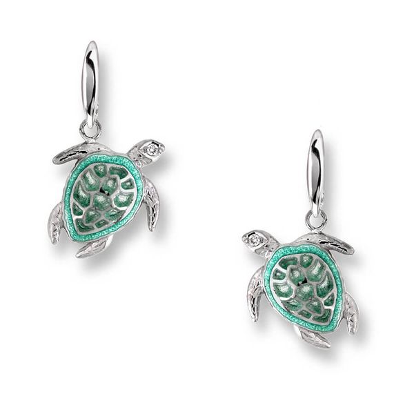 Sterling Silver and Enamel Turtle Earrings Dickinson Jewelers Dunkirk, MD