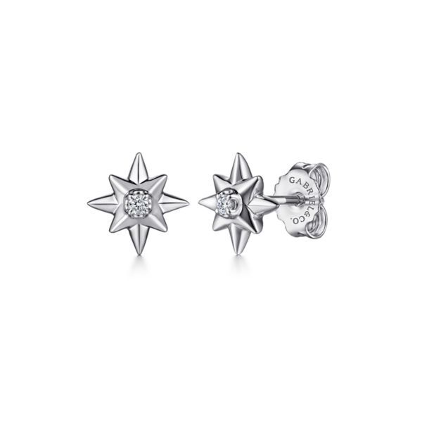 Sterling Silver Diamond Star Stud Earrings Dickinson Jewelers Dunkirk, MD