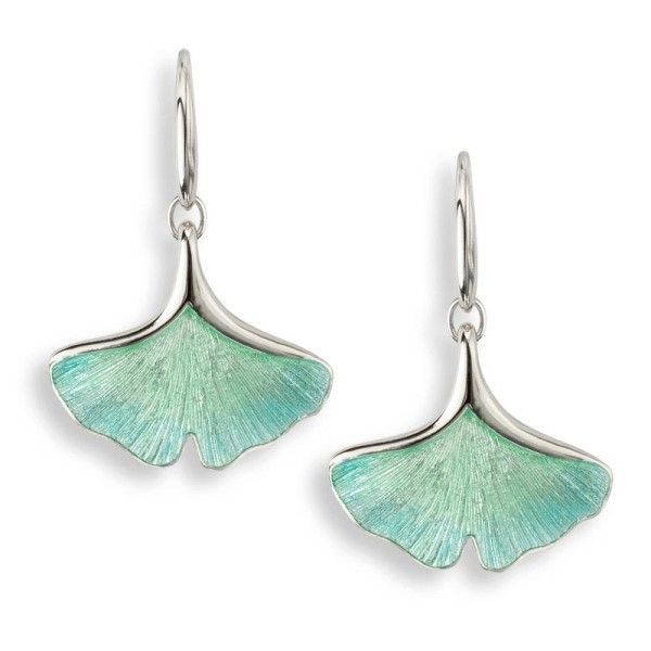 Sterling Silver and Enamel Ginkgo Leaf Earrings Dickinson Jewelers Dunkirk, MD