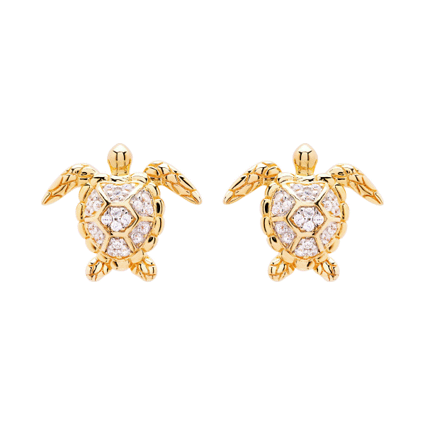 Sterling Silver and Vermeil Turtle Earrings Dickinson Jewelers Dunkirk, MD