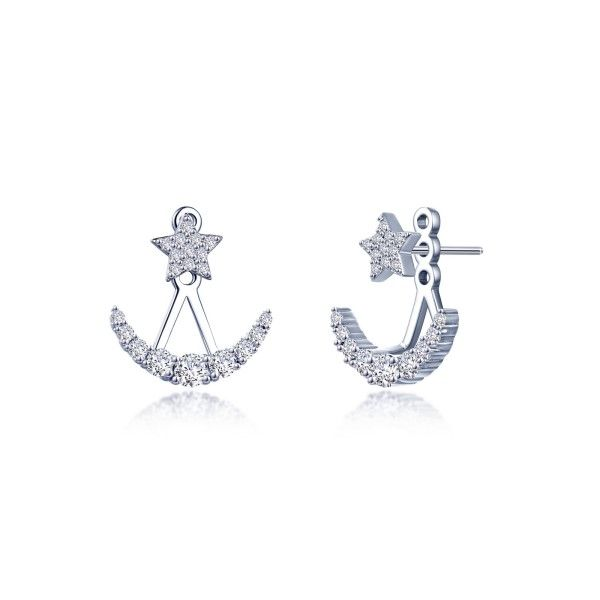 Lassaire Simulated Diamond Moon & Star Earrings Dickinson Jewelers Dunkirk, MD