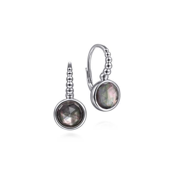 Sterling Silver Rock Crystal and Black Mother of Pearl Earrings Dickinson Jewelers Dunkirk, MD