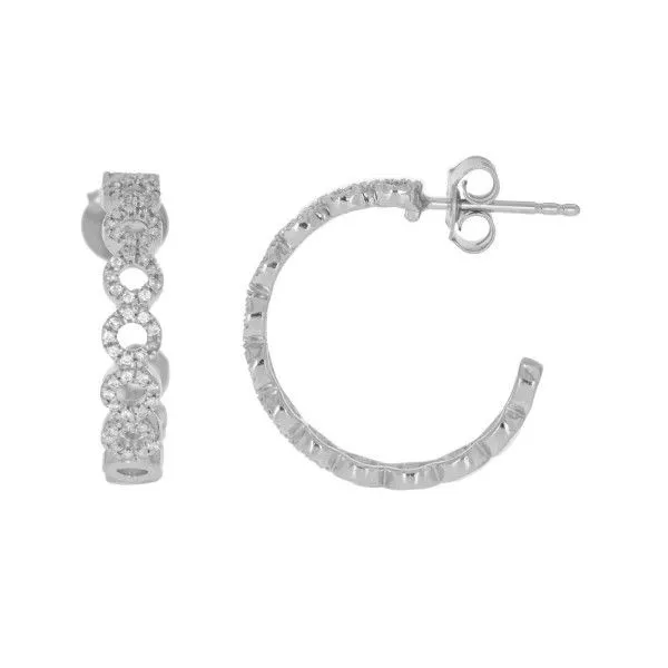 Sterling Silver "Connect the Circles" Diamond Hoop Earrings Dickinson Jewelers Dunkirk, MD
