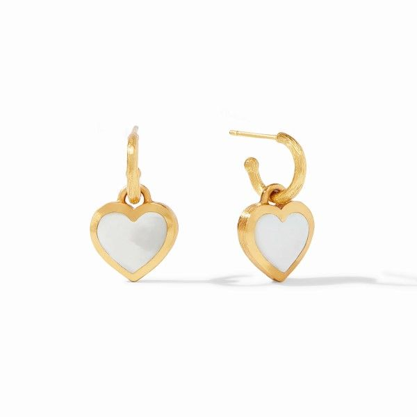 Heart Hoop & Charm Earrings Dickinson Jewelers Dunkirk, MD