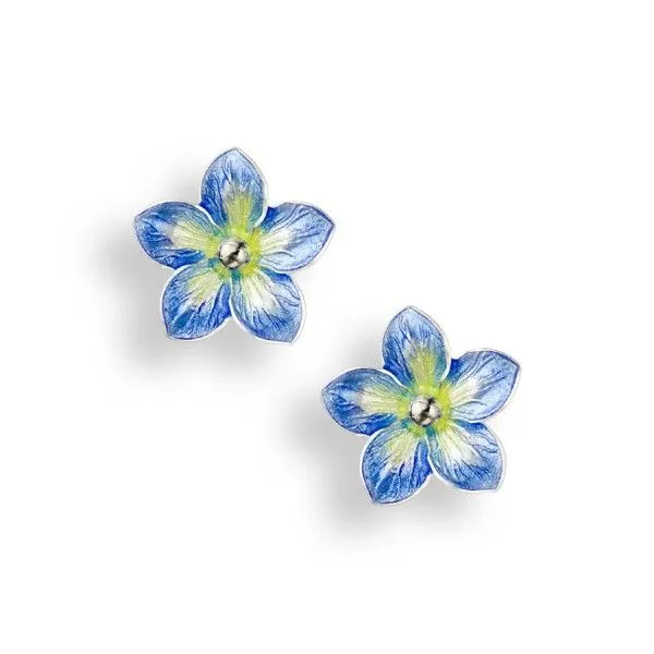 Sterling Silver and Enamel Forget-Me-Not Earrings Dickinson Jewelers Dunkirk, MD