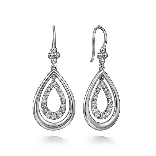 Sterling Silver White Sapphire Bujukan Teardrop Earrings Dickinson Jewelers Dunkirk, MD