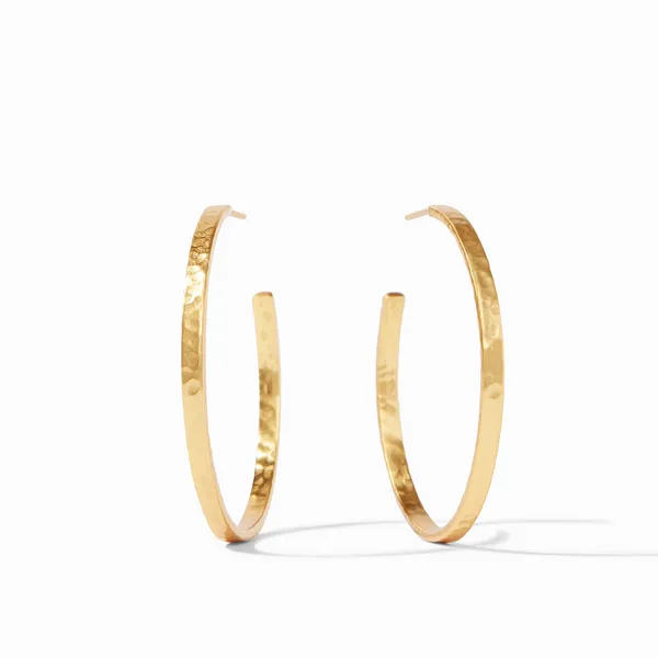24ky Gold Plated "Crescent" 1.75" Hoop - L Dickinson Jewelers Dunkirk, MD