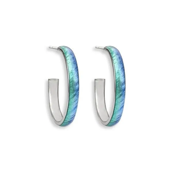 Sterling Silver Turquoise Enamel Hoop Earrings Dickinson Jewelers Dunkirk, MD