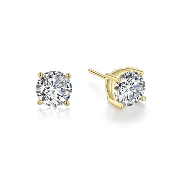 Gold/Silver Round Cut Stud Earrings Dickinson Jewelers Dunkirk, MD