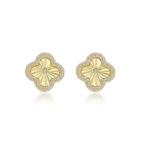 Gold/Silver Quatrefoil Post Earrings Dickinson Jewelers Dunkirk, MD
