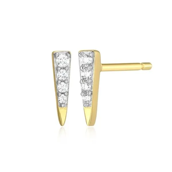 14k Gold Plated Pave Dagger Post Earrings Dickinson Jewelers Dunkirk, MD