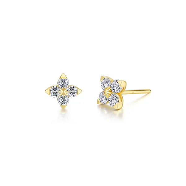 TR Gold/Sterling Silver Lassaire Simulated Diamond Trillium Superbloom Post Earrings Dickinson Jewelers Dunkirk, MD