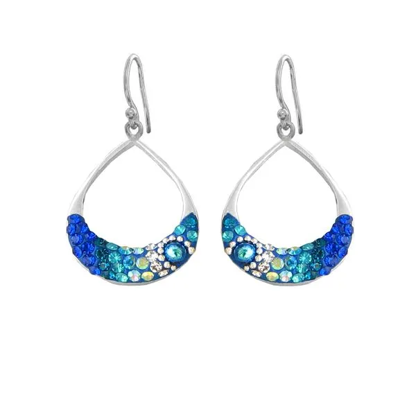 Sterling Silver Wave Petite Round Moon Drop Earrings Dickinson Jewelers Dunkirk, MD