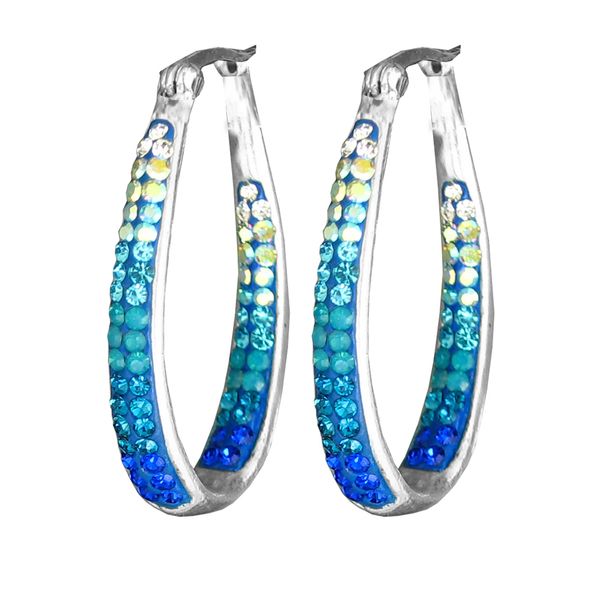 Sterling Silver Austrian Crystal Hoop Earrings Dickinson Jewelers Dunkirk, MD
