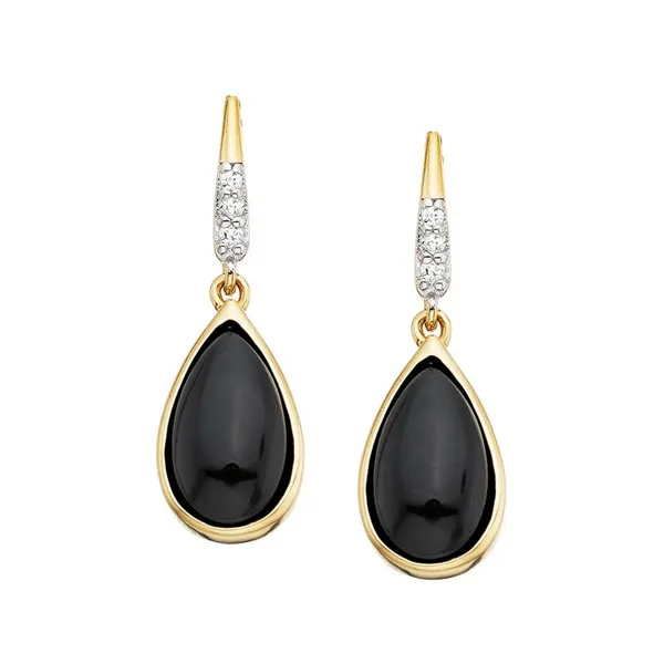 Gold Plated Black Onyx Teardrop Post Earrings Dickinson Jewelers Dunkirk, MD