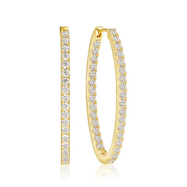 18k Gold Plated CZ Hoop Earrings Dickinson Jewelers Dunkirk, MD